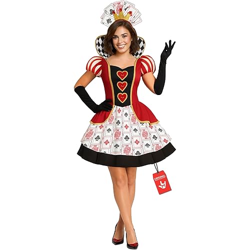 Morph Short Heart Queen Costume For Women With Dress And Accessories, Halloween Costumes For Womens Queen Costume
