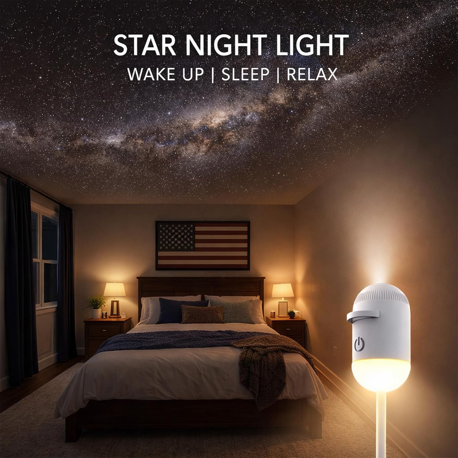 USB Galaxy Star Projector Night Light, 2-in-1 Starry Sky Projector with 6 Projection Films, Adjustable Brightness 360° Rotation, Star Ceiling Light for Bedroom, Car Roof Star Lights for Kids Adults