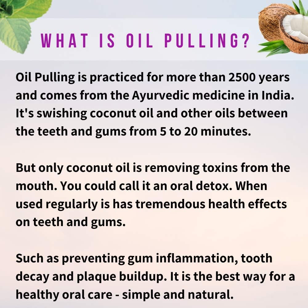 CocoPull - Organic Oil Pulling 14 Packets/Sachets with Coconut Oil and Peppermint Oil for Healthy Teeth, Gums, Bad Breath Remedy. Natural Teeth Whitening.