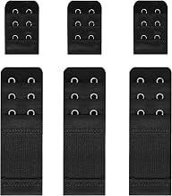 6 Piece Bra Extender, 3 Rows, 3 Hooks, 2 Hooks, Extender Bra Extender Elastic Women, Soft, Comfortable and Stretchy (Black)