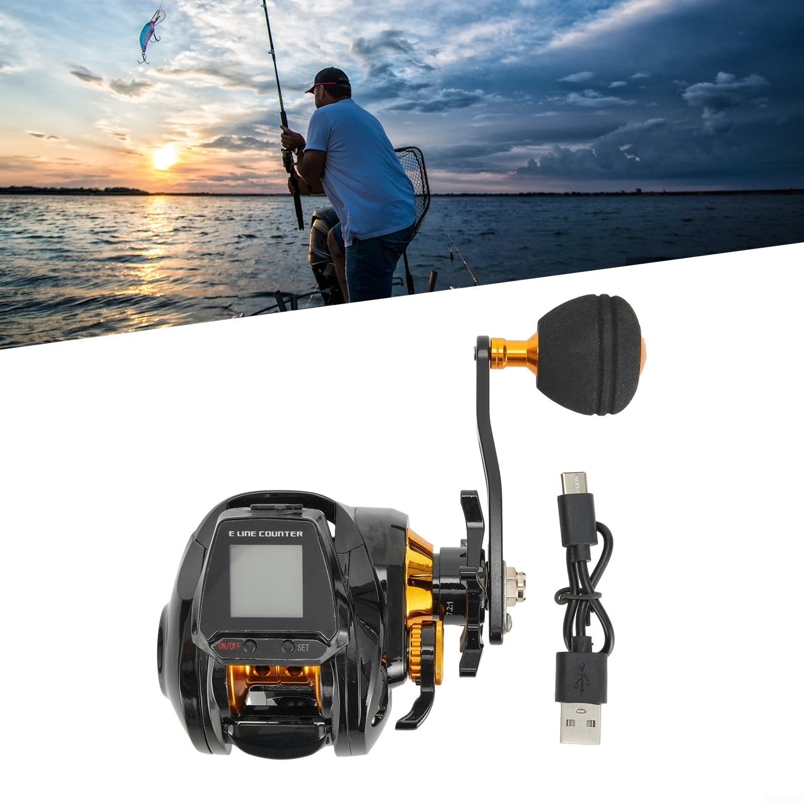 FACULX Baitcasting Fishing Reel, Digital Fishing Baitcasting Reel With