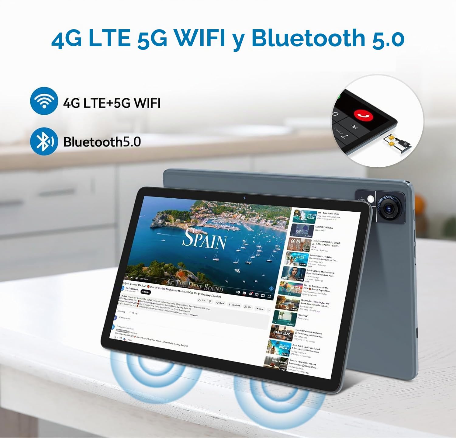 Crelander Tableta Android 13 de 10.1 pulgadas con ranura para tarjeta SIM 4G LTE, 12 GB + 512 GB, batería de 8000 mAh, cámara dual, Bluetooth/WiFi, paquete con funda, teclado, mouse y lápiz capacitivo