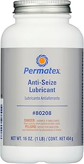 Permatex 80208 Anti-Seize Lubricant With Brush Top Bottle Prevents Galling, Corrosion, Seizing, Refined Blend Aluminum, Copper, And Graphite Lubricants For Spark Plugs 16 oz
