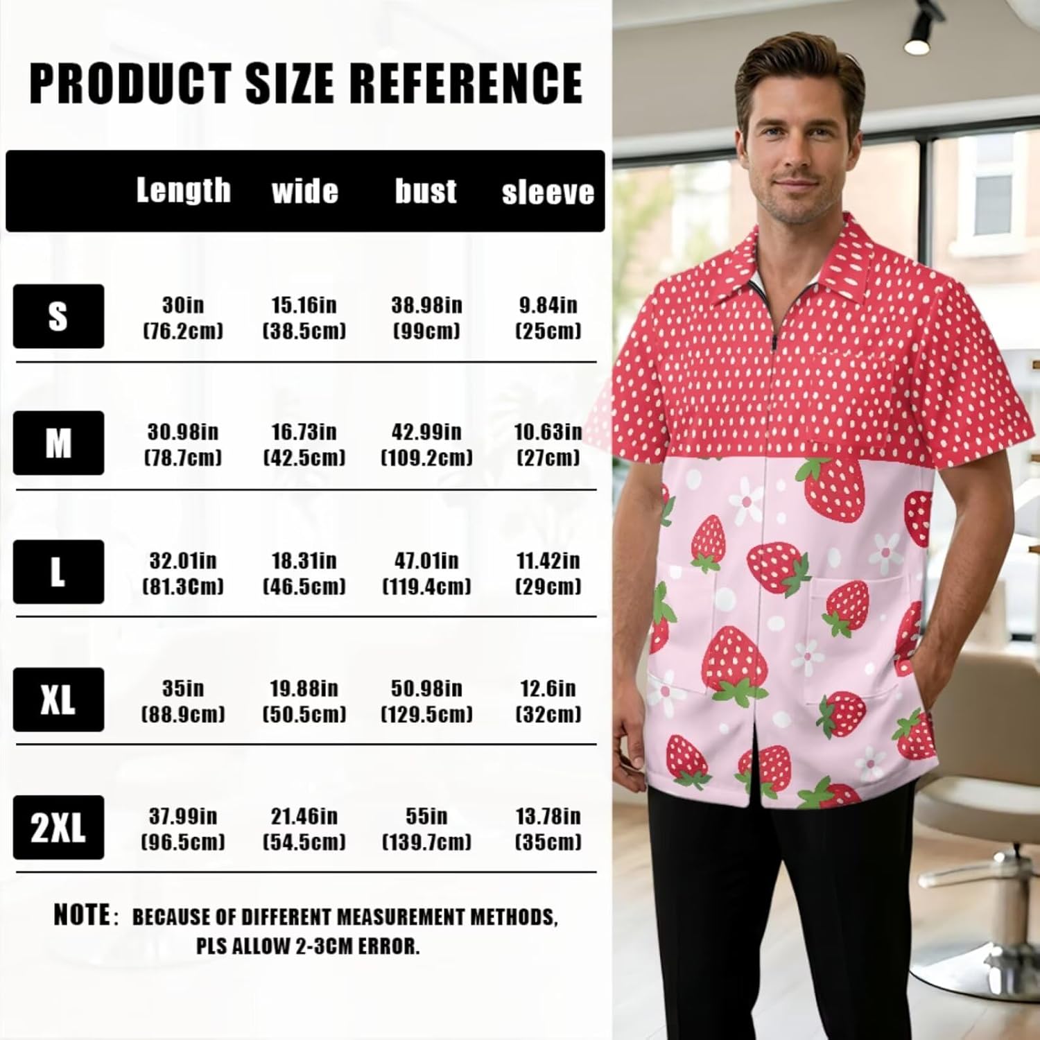 Women Men Barber Work Coat Waterproof Fabric Salon Stylist Tunic Uniform with Pockets for Hairdresser Vet Pet Groomer