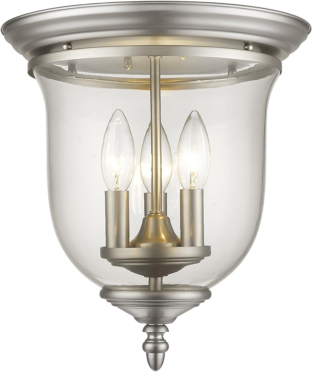 Livex Lighting 5021-91 Legacy 3 Light Brushed Nickel Flush Mount with Clear Glass