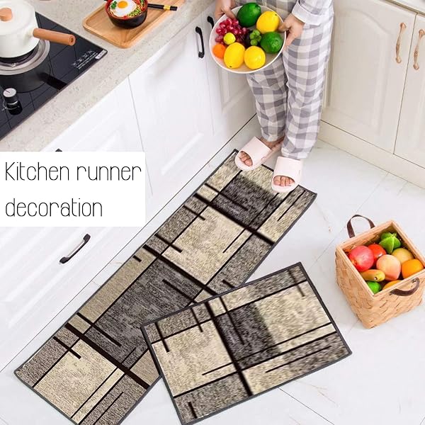 Tapis de Couloir, Cuisine et Salon - sur Mesure - Moderne - Antidérapant - Lavable - Personnalisable au mètre - pour Cuisine, Chambre à Coucher et Salon - 50 x 140 cm - Couleur 12 - 3