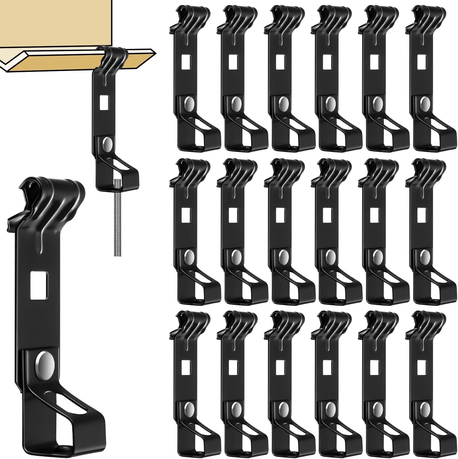 Hicarer 50 Pcs Purlin Clips for Rod to Angle Purlin Beam Flanges 1/16"-1/4" Thick Support 1/4" Threaded Rod for Electrical, HVAC, Lighting, Fire Protection Piping, Industrial Pipe Connections