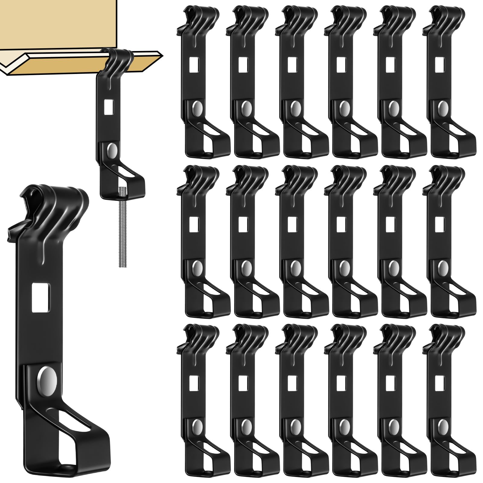 Hicarer 50 Pcs Purlin Clips for Rod to Angle Purlin Beam Flanges 1/16"-1/4" Thick Support 1/4" Threaded Rod for Electrical, HVAC, Lighting, Fire Protection Piping, Industrial Pipe Connections