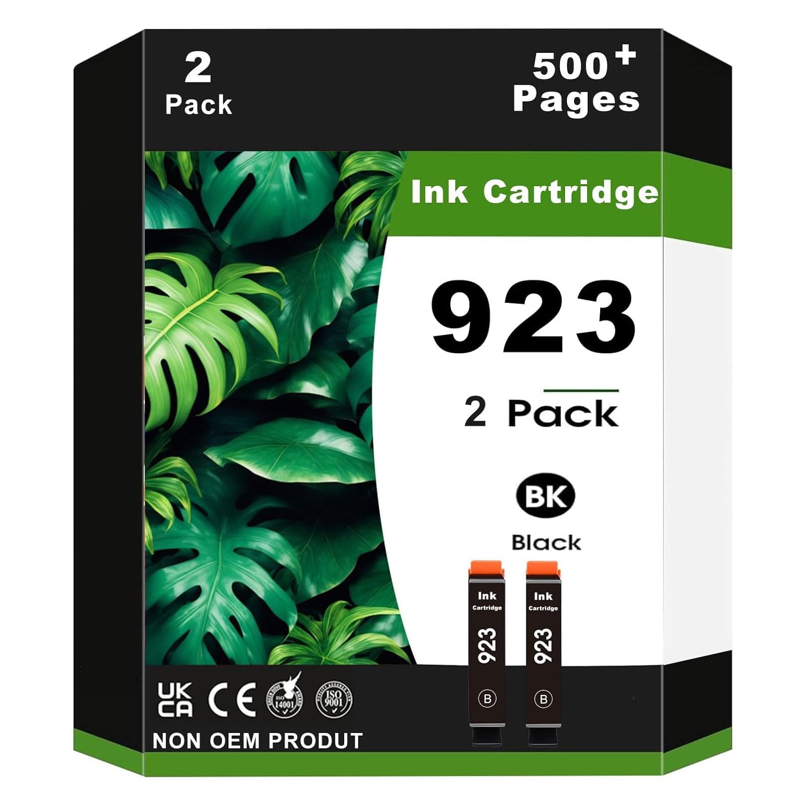 Duhaink 2 Pack 923 Ink Cartridges 4K0T3LN Compatible for 923 Ink for OfficeJet Pro 8135e 8139e 8138e OfficeJet 8122e Printer (with Chip,2 Black)