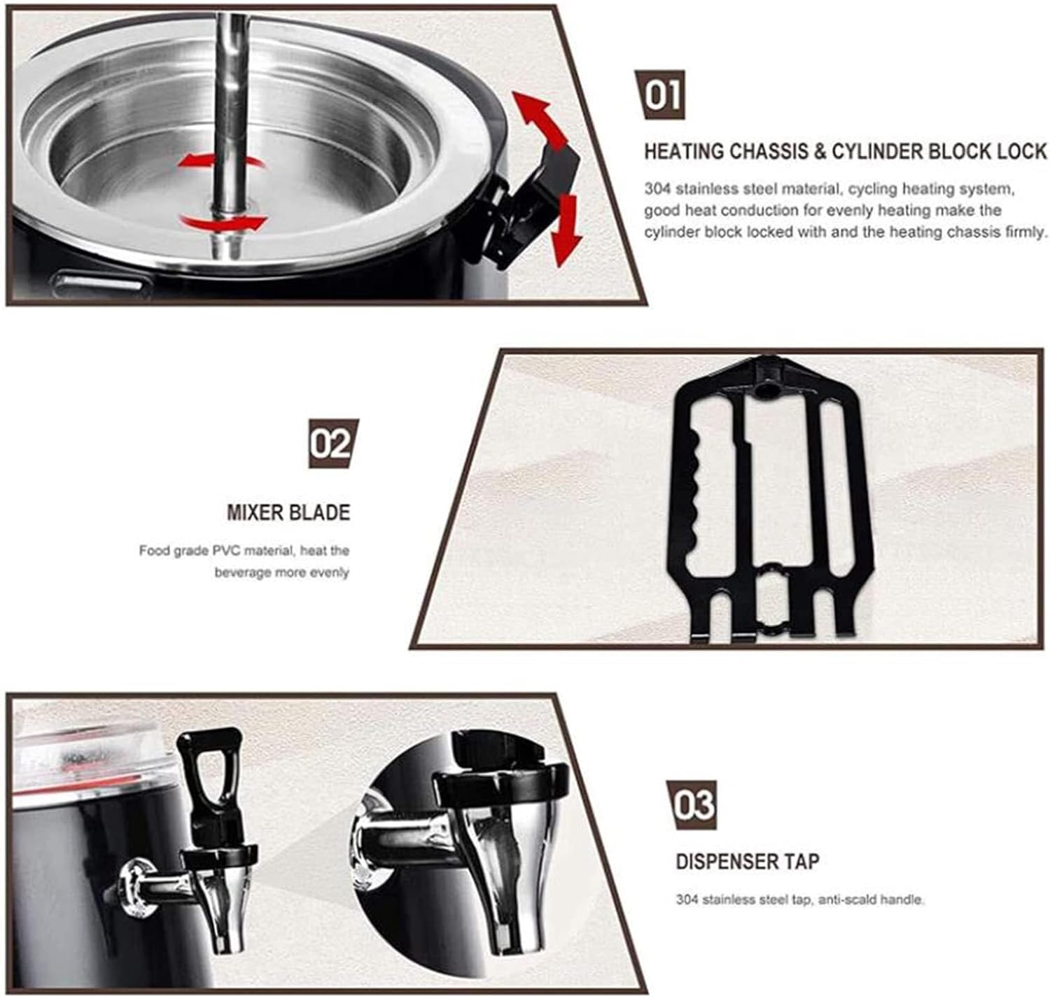 10L Hot Chocolate Maker,Electric Machine Hot Chocolate Dispenser Warmer,for Heating Chocolate Coffee Milk Tea Juice Tea