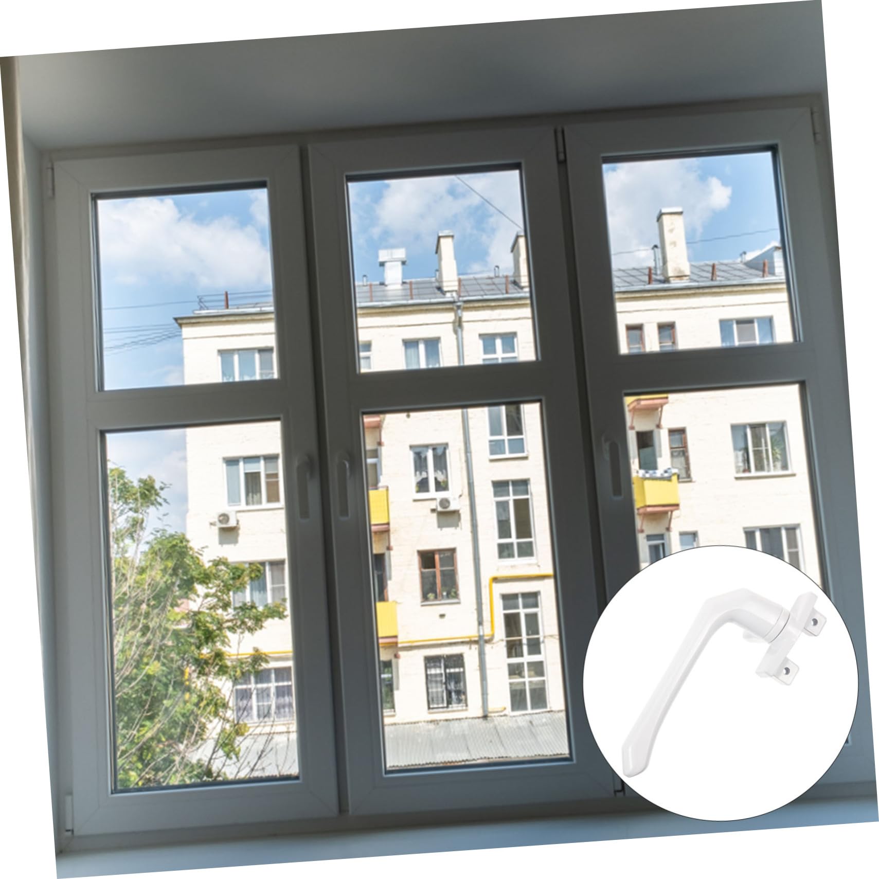 NUOBESTY 4 Stück Ersatzgriffe Fensterkurbel Öffner Fenstergriffe Mechanismus Fensterbeschläge Ersatz-Flügelgriff Fenster Zubehör Fensterteil Aluminiumlegierung Weiß