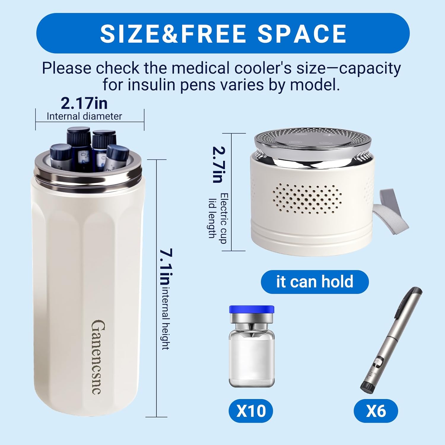 electric insulin cooler travel case tsa approved?usb type-c smart cooling, 20000mah power bank ?large capacity medication cooler ?medical cooler for travel ?white, 20000mah power bank? white 20000mah power bank