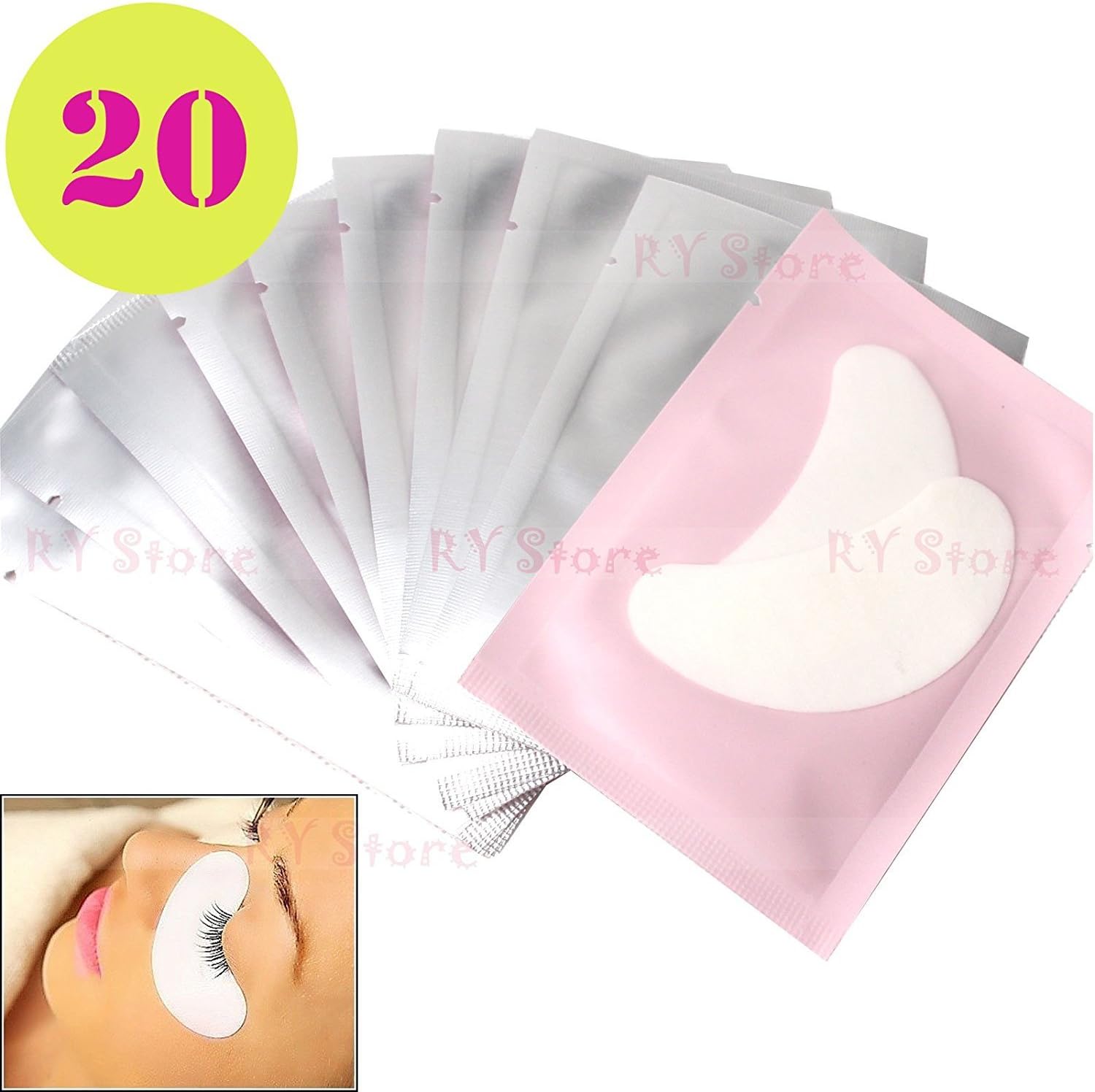 RY US Store! New 20 Pairs Good Quality Under Eye Pad Patch Lint False Eyelash Eye Lashes Extension Tool A78