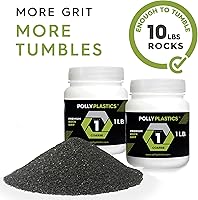 Vista 3 de Polly Plastics Rock Tumbler - Recambio de grano medio, grano grueso de carburo de silicio 60/90, etapa 1 para rodar piedras (paquete de 2) (2 libras)