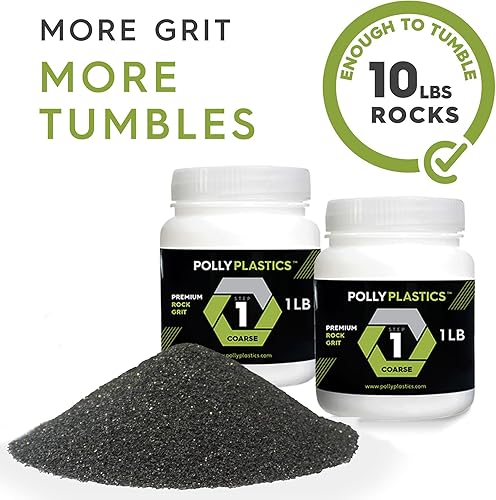 Miniatura 26 de Polly Plastics Rock Tumbler - Recambio de grano, pulido final de óxido de aluminio fino 1200, etapa 4 para rodar piedras (paquete de 2) (3 libras)