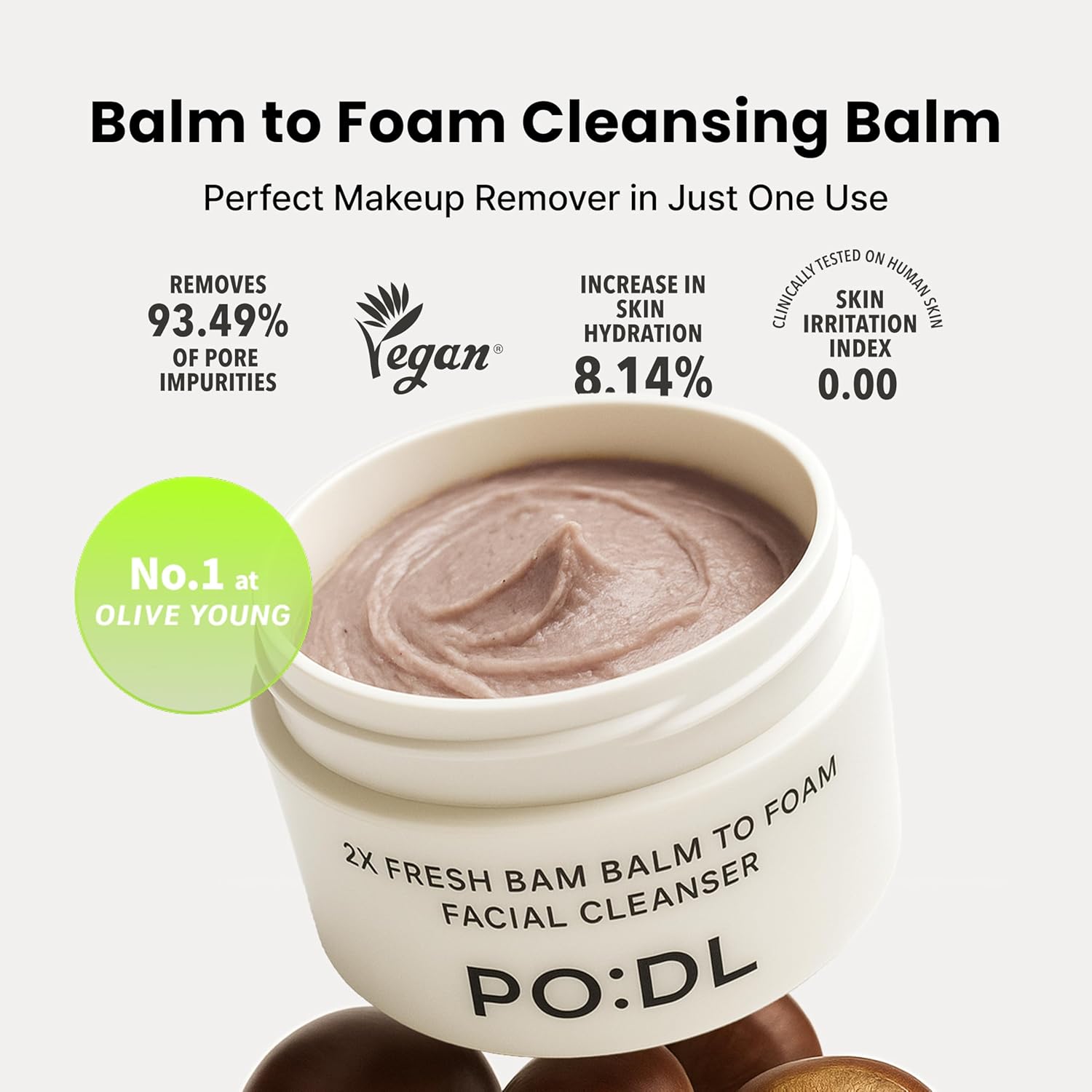 PO:DL Balm to Foam Cleanser for Makeup & Sunscreen Removal | Deep Cleansing Face Wash | Exfoliating Pore Care Sebum Control Moisture Balance | Vegan Zero Irritation | Korean Skincare 4.39 fl oz - Image 2