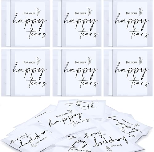 Miniatura 8 de Happy Tears - Paquete de pañuelos de 3 capas para boda, pañuelos de boda para invitados, tamaño de viaje, pañuelos faciales individuales para boda,