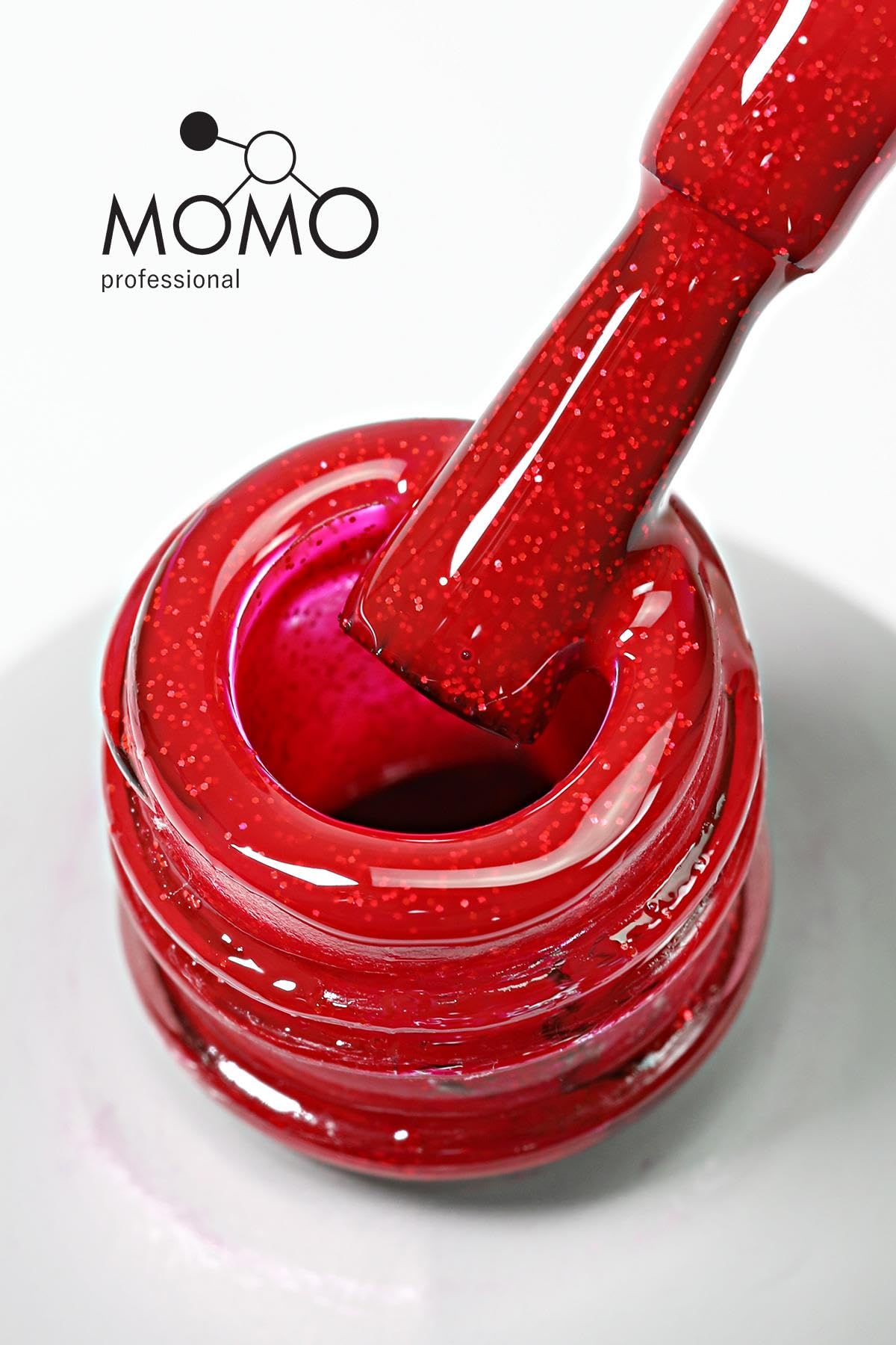 MOMO professional Kalıcı Oje S001 Simli Koyu Kırmızı 4 ml
