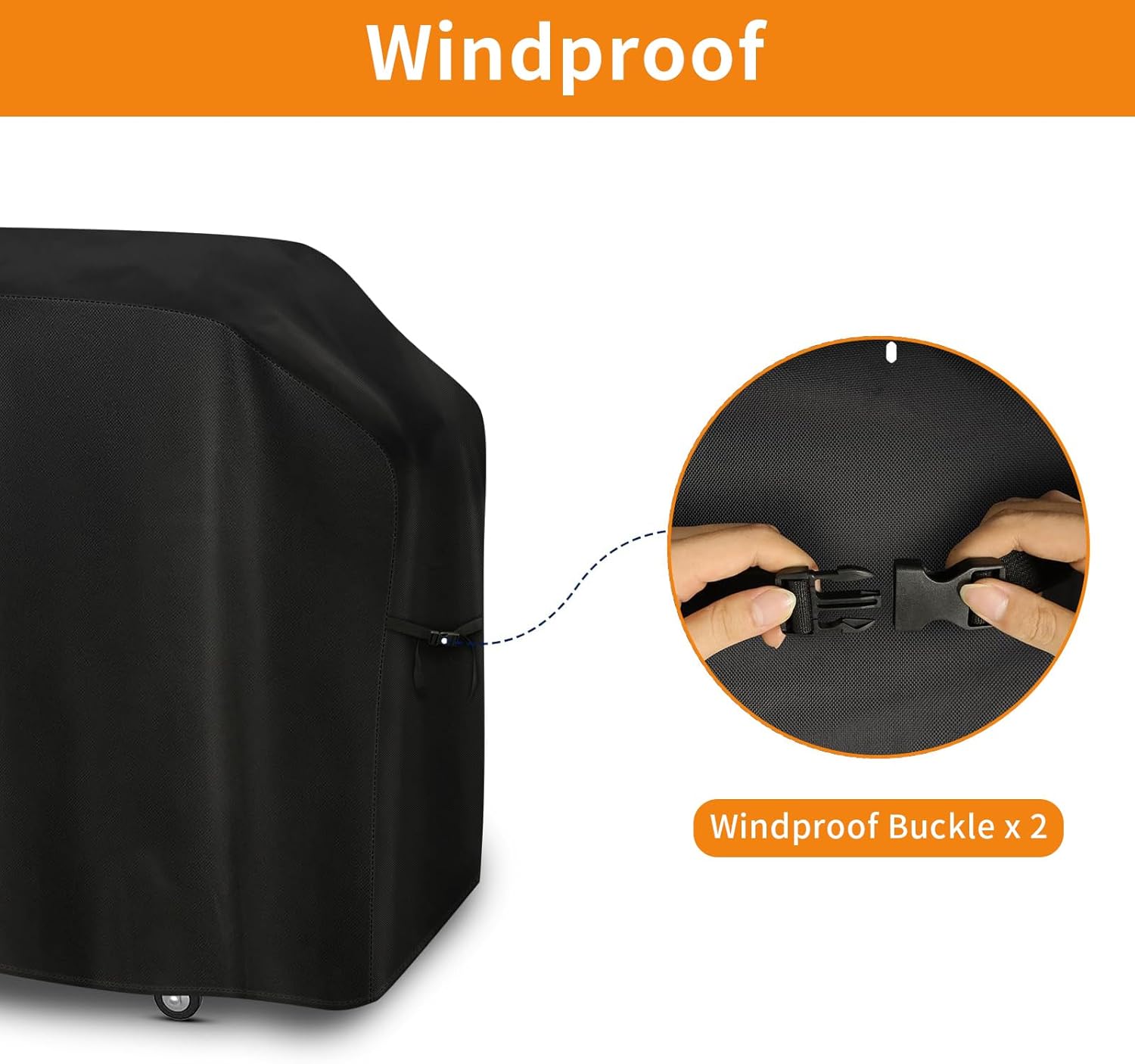 GrillChef Griddle Cover for Blackstone 28 Inch Cooking Station, 600D PVC Heavy Duty with Hood, 5483 Flat Top Gas Grill BBQ Cover with Buckle Cinch Straps, Waterproof Weather Resistant, Black