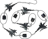 Vista 11 de Things2Die4 Cadena de lluvia de metal de 80 pulgadas con 6 discos celestiales de luna creciente y sol, acabado de bronce, alternativa decorativa