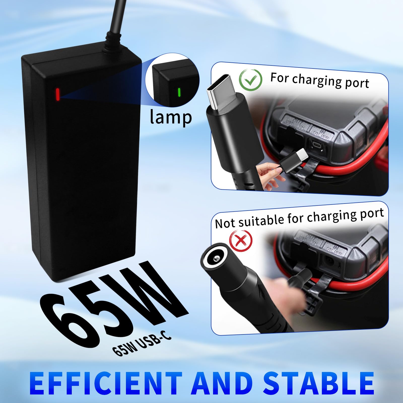 Amazon.com: 65W USB C Power Adapter for NOCO Battery Charger NOCO