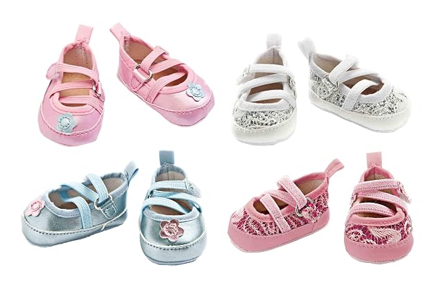 Foto 5 de 5 de Heless 845 - Zapatos para muñeca con cierre de cintas flexibles, diseño con flor, surtido: modelos/colores…