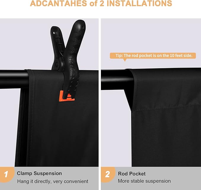 Fondo Fotográfico Negro Aimosen 7x10 pies Poliéster miniatura 7