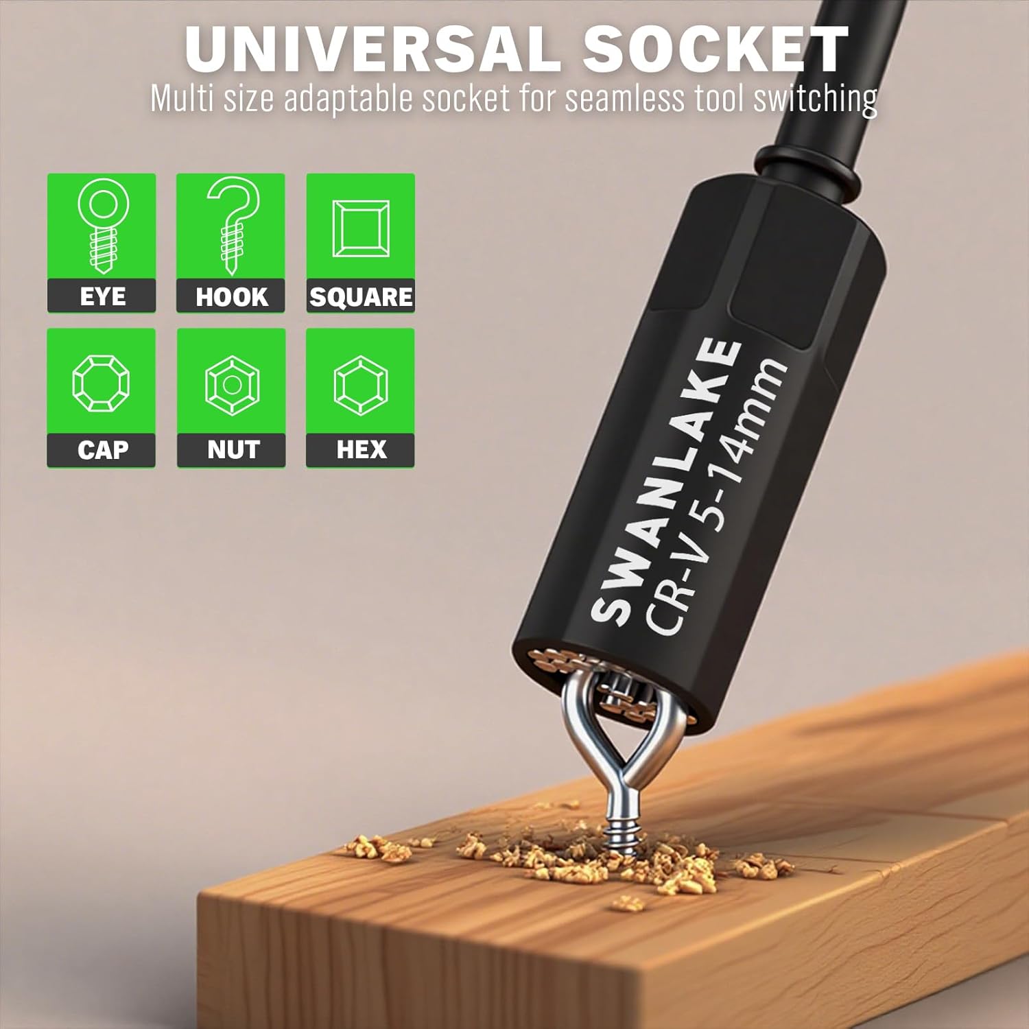 74-Piece Magnetic Nut Driver Set for Impact Drill Metric & SAE, Impact Socket Adapter, Power Bits with Magnetic Holder, Wing Nut Driver, Universal Socket, 1/4'' Quick-change Bit Extension - Image 6