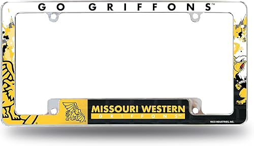 Miniatura 218 de Rico Industries NCAA Marco de matrícula estándar cromado de 12 x 6 pulgadas para automóvil, camión, SUV (escuelas L-M)
