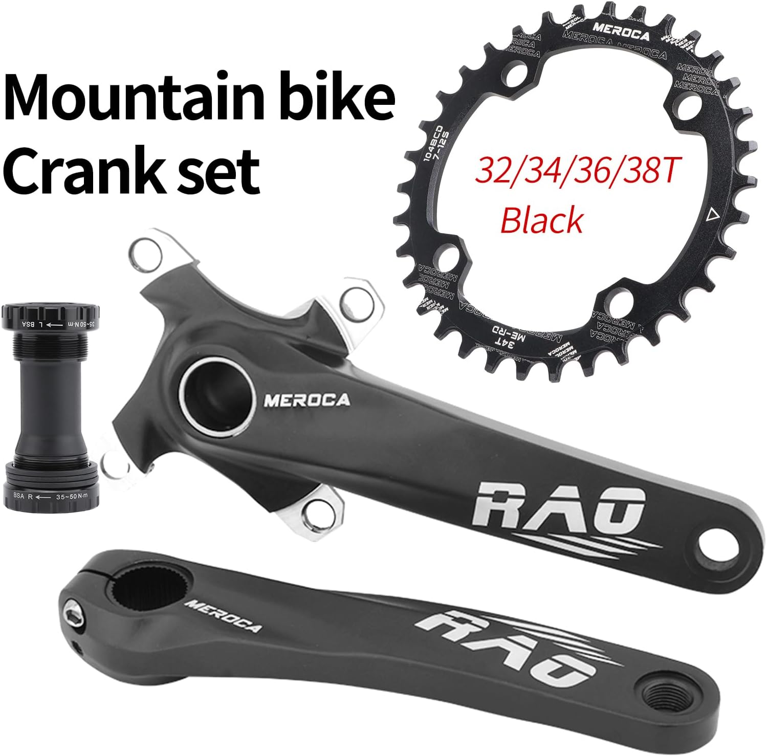 BCDYH マウンテンバイク クランクセット 170mm アルミニウム合金 32/34