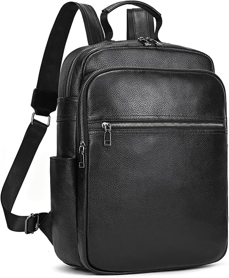 LUUFAN Genuine Leather Backpack For Men - Slim Laptop Daypack, USB Charging, Travel Business Bag - View #5