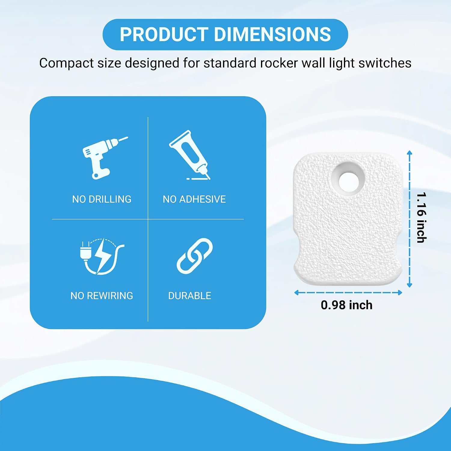 Light Switch Guard for Rocker Switches – Prevent Accidental On/Off – Durable Plastic Shield – Easy Install & Adjustable Without Unscrewing – Home, Garage, Workshop – White (Pack of 2) image 2