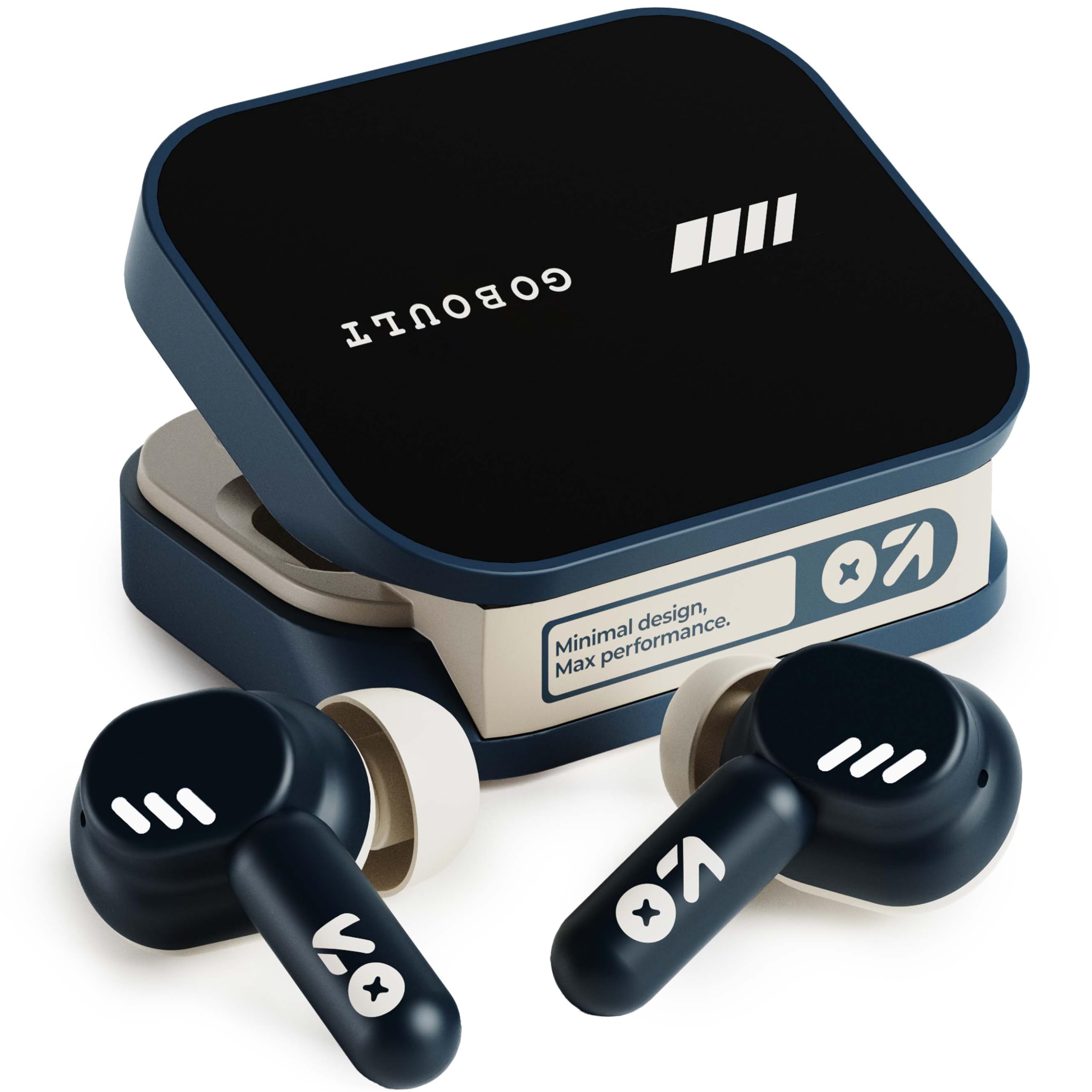 GOBOULT Tenet TWS Earbuds with 75H Playtime, Amp App Support, Quad Mic ENC, Dual Device Pairing Buds, 13mm Driver Ear Buds, Bluetooth 5.4 Wireless Earbuds (Midnight Blue)