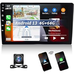Pantalla Ssangyong Korando 【4+64GB】 Android 13 2 DIN 8-Core Radio de Coche con Carplay Android Auto, Radio de Pantalla táctil de 7 con Asistente de Voz Inteligente BT WiFi GPS FM/RDS 36EQ DSP Radio de Red múltiple UI SWC