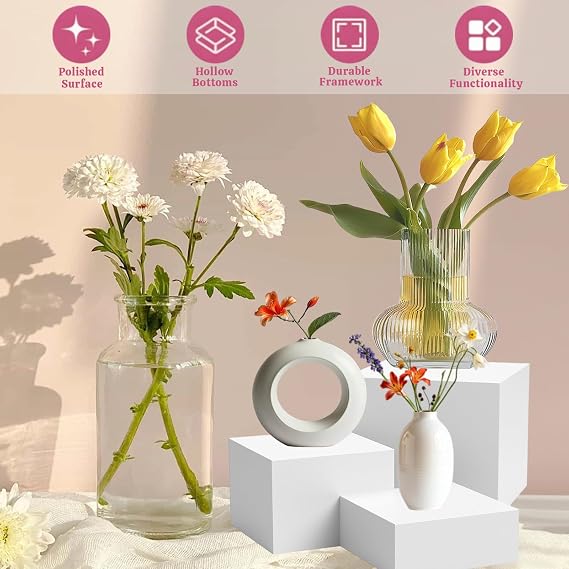 6 pcs Buffet Risers Large White Acrylic Food Risers, Dessert Table Display Set for Buffet Table, Acrylic Display Stands for Catering Dessert Jewelry Figures Show（3in+4in+5in+6in+7in+8in）
