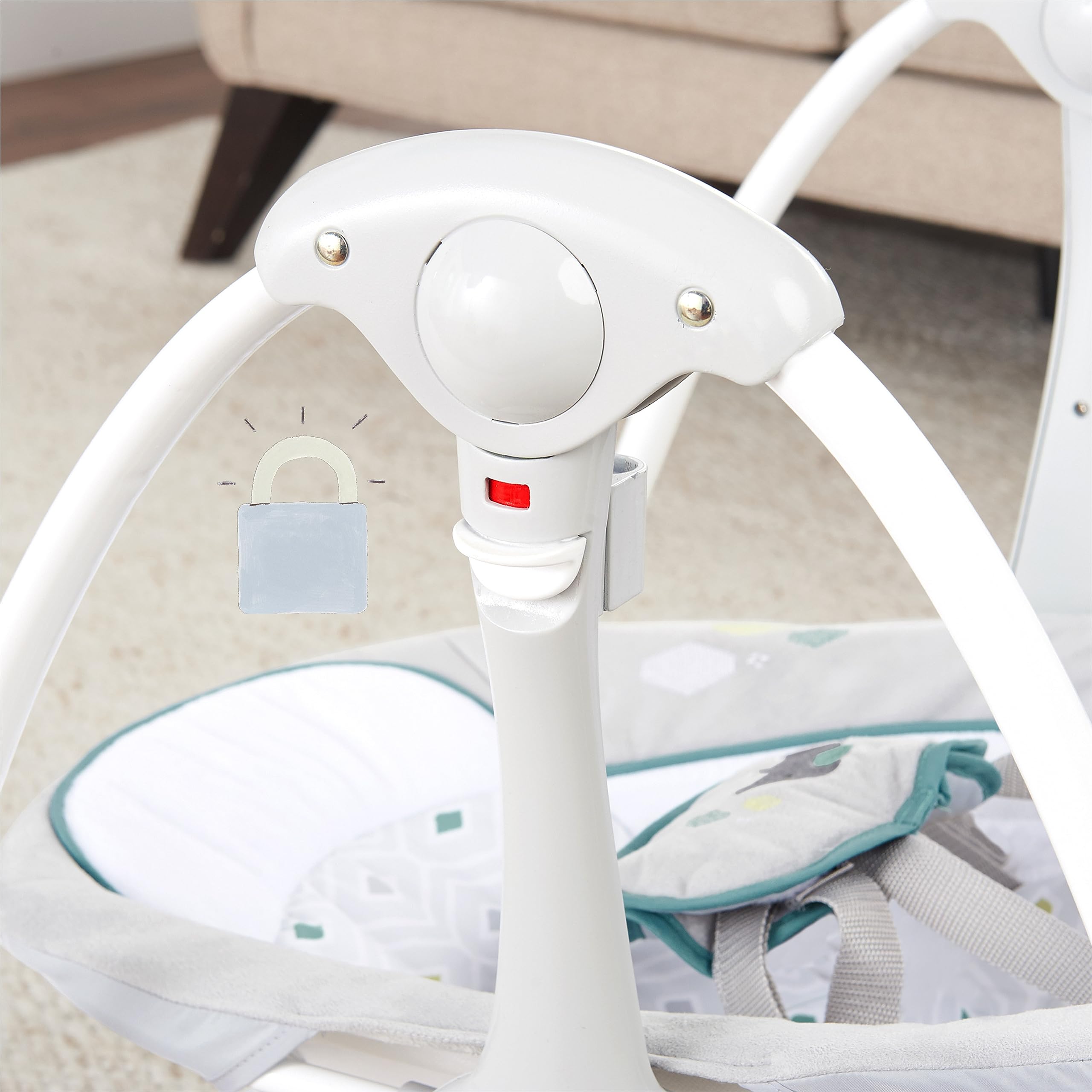 Ingenuity ConvertMe 2-in-1 Compact Portable Automatic Baby Swing & Infant Seat, Battery-Powered Vibrations, Nature Sounds, 0-9 Months 6-20 lbs- Nash