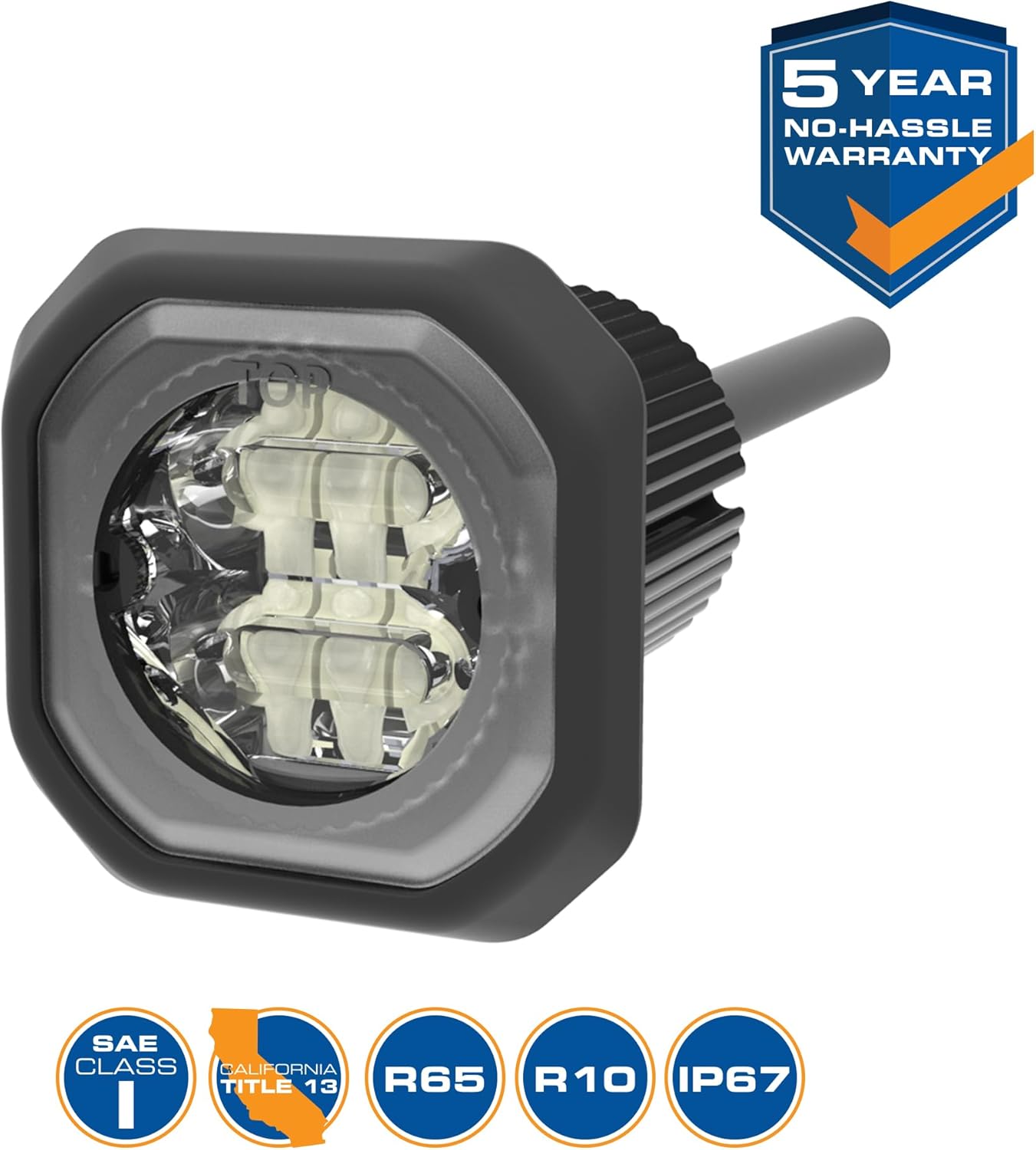 ECCO LED 高輝度指向性LED アンバー ホワイト 0.6 アンペア 12V 24V 69 フラッシュパターン 防水 警告灯