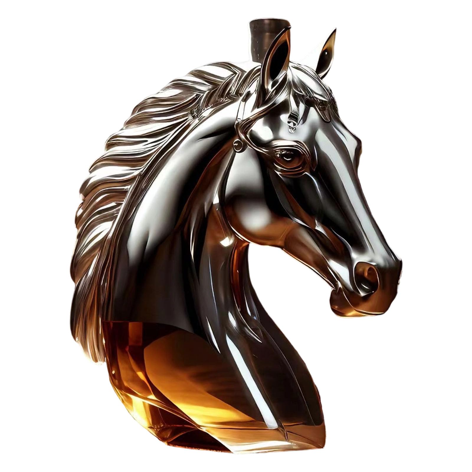 Tsophreniq Transparent Whiskeys Dispenser Eye Catching Horse Head Figure Glass Beverage Bottle Humorous Drinking Accessories Creative Kitchen Barwares Novelty Glass Liquor Bottle