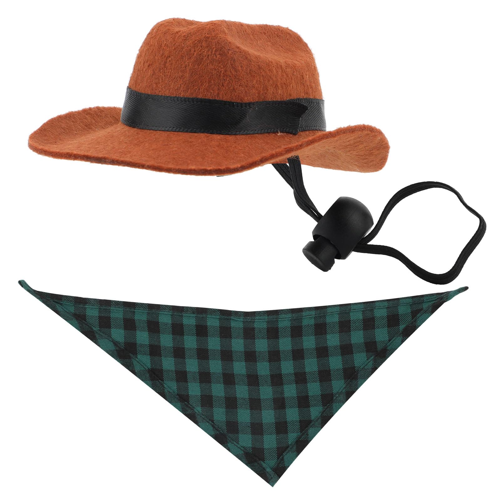 Pet Cowboy Hat and Scarf Set, Rabbits Pet Cowboy Hat Bandana Scarf Halloween Costumes Pet Decoration Accessories Funny Bunny Dog Cat Pet Clothes for