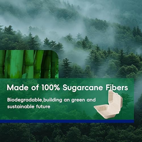 Miniatura 7 de JOLLY CHEF Contenedores de alimentos para llevar con diseño de concha, [paquete de 75 unidades de 9 * 6 pulgadas], contenedores desechables