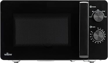 Willow WM20MB 20L 800W Manual Solo Microwave Oven – Compact Countertop Microwave with 5 Power Levels & Defrost Function – Black