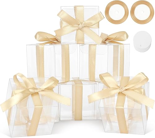 Vista 14 de COTOPHER 120 cajas de regalo transparentes, 1.5 x 1.5 x 1.5 pulgadas, caja transparente de trufa de chocolate, mini cajas de plástico pequeñas