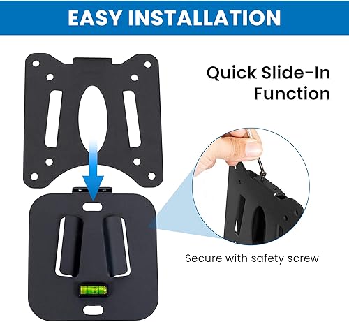 Miniatura 7 de Mount-It! MI-203 Soporte de pared fijo de perfil bajo para TV | Se adapta a pantallas de 13 a 32 pulgadas | VESA 75 x 75 y 100 x 100 | Acero