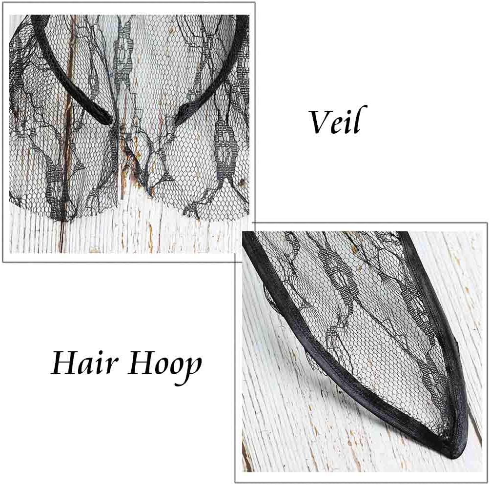 Catery Black Lace Bunny Ears Bunny Mask Rabbit Ears Headband Halloween Accessories for Women - Image 4