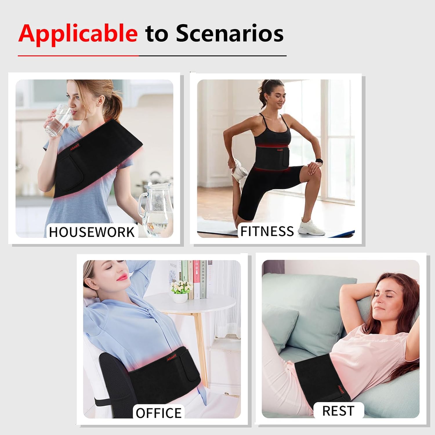 Long Red Light Therapy Belt, 16 W 120 Beads Wearable Near Red Infrared Light Therapy Wrap for Body, 660nm & 850nm, Auto Timer, Ideal for Shoulder Waist Back Body