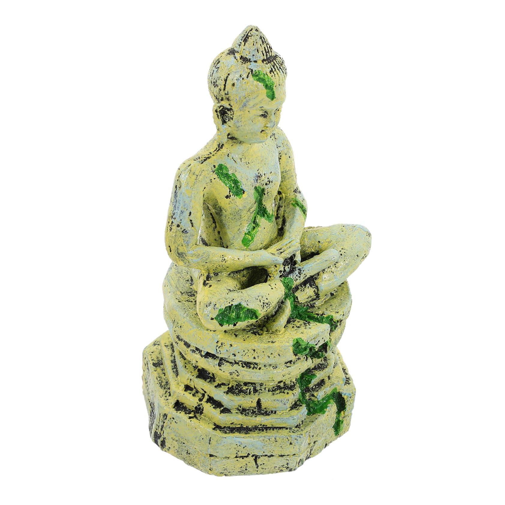 2 Pezzi Statue di Buddha seduta sulla statua di Buddha arredamento ornamento di scena di acquario guidato Pescare Buddha in resina dell'acquario decorazione in resina per acquario