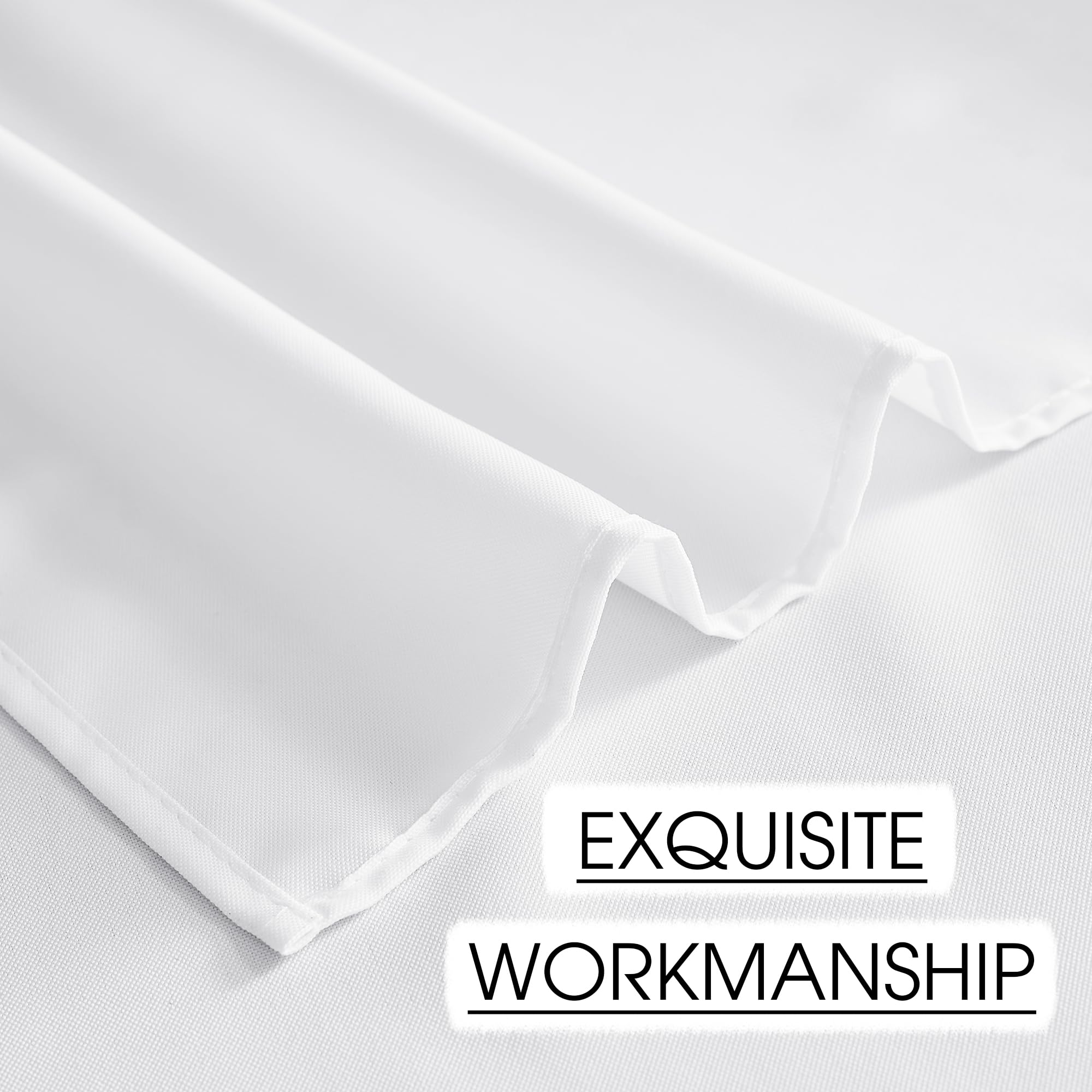 RYB HOME Nappe Blanche - Nappe Rectangulaire Anti Tache 140x300cm, Nappe de Table Noel Facile à Nettoyer Tissu Etanche Anti-Tâche Décoration pour Cuisine/Salon/Jardin Couverture