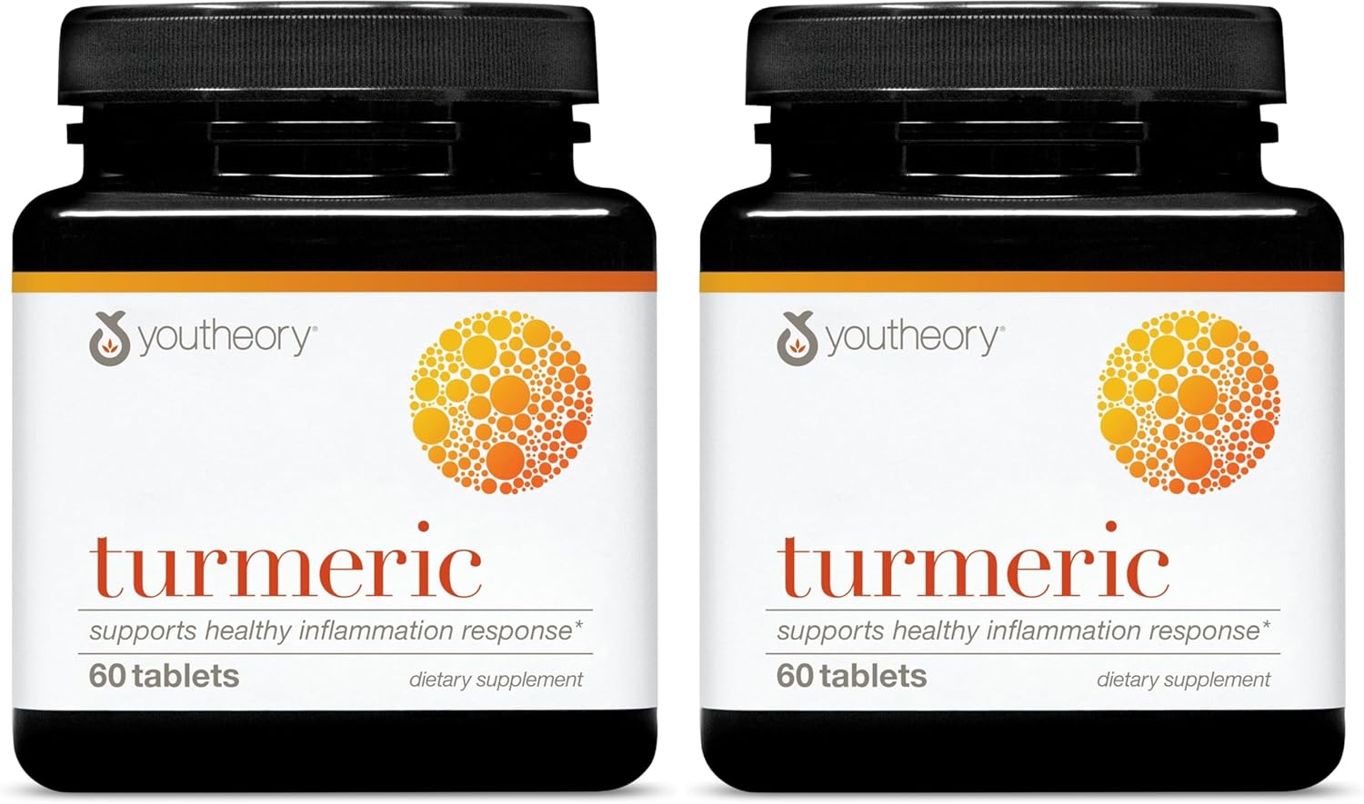 Youtheory Turmeric - Antioxidant & Joint Support Supplement for Men & Women - Contains Black Pepper Extract - Vegan - Dairy, Soy & Gluten Free - 60 Tablets (Pack of 2)