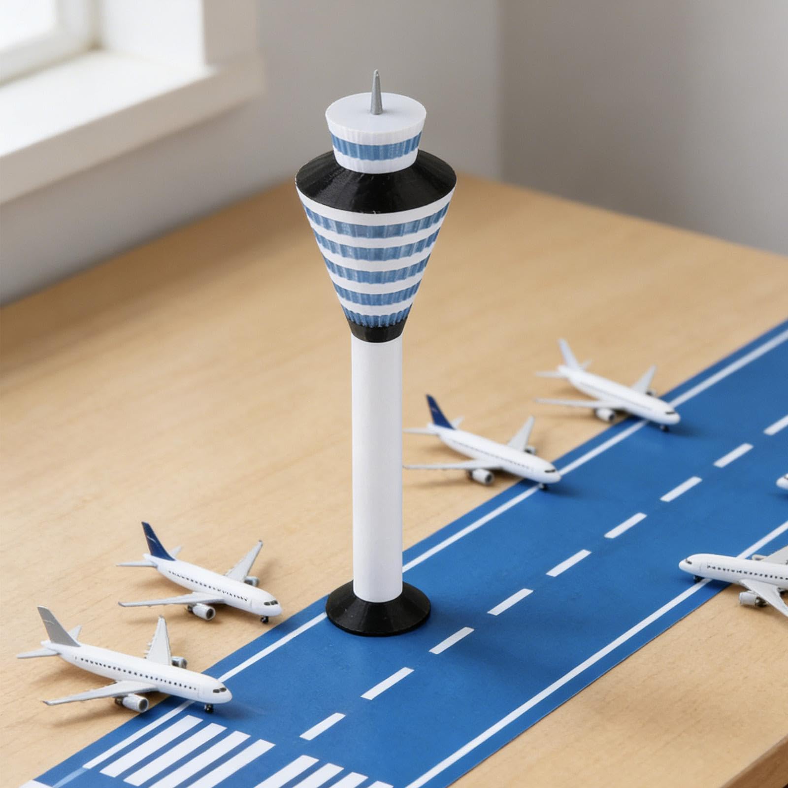 Airport Torre Modello 1/400 Diorama Aeroporto Miniatura Paesaggio Collezione PP Materiale Scenografia Perfetta per Collezionisti Decorazione Camera, Torre di Controllo