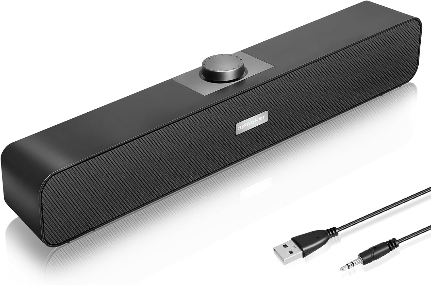 FAYAZ Computer Speakers for Desktop, 6W Stereo USB Computer Soundbar with 2 Diaphragms,3.5mm Aux Input, Knob Volume Control, Wired/Wireless Bluetooth 5.0 Soundbar for Desktop Smartphones Laptop,Black-image-25